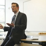 Chuck Sloane, the UW ombud, gives a talk on campus.