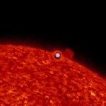 An image of the Sun used to simulate what the sun-like star in a self-lensing binary star system might look like in a self-lensing binary star system.