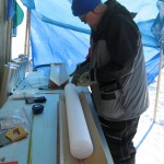 person with ice core