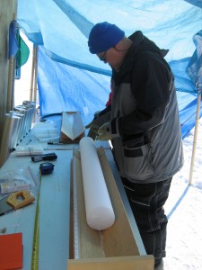 person with ice core