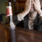 Pensive man at bar