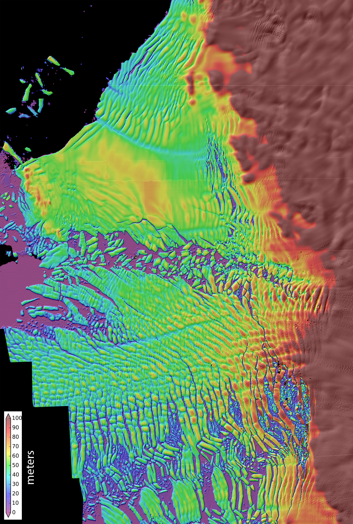 elevation map of glacier