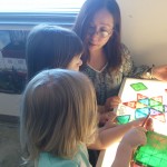 Miho Wright working with children