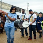 Participants in the Association for Cultural Equity's music October 2013 repatriation ceremony perform and parade. The event, called the "All Our Friends Hill Country Blues Celebration," was held in Tate and Panola counties in Mississippi.