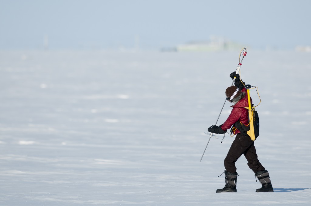 person walking on snow