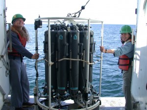 researchers on boat