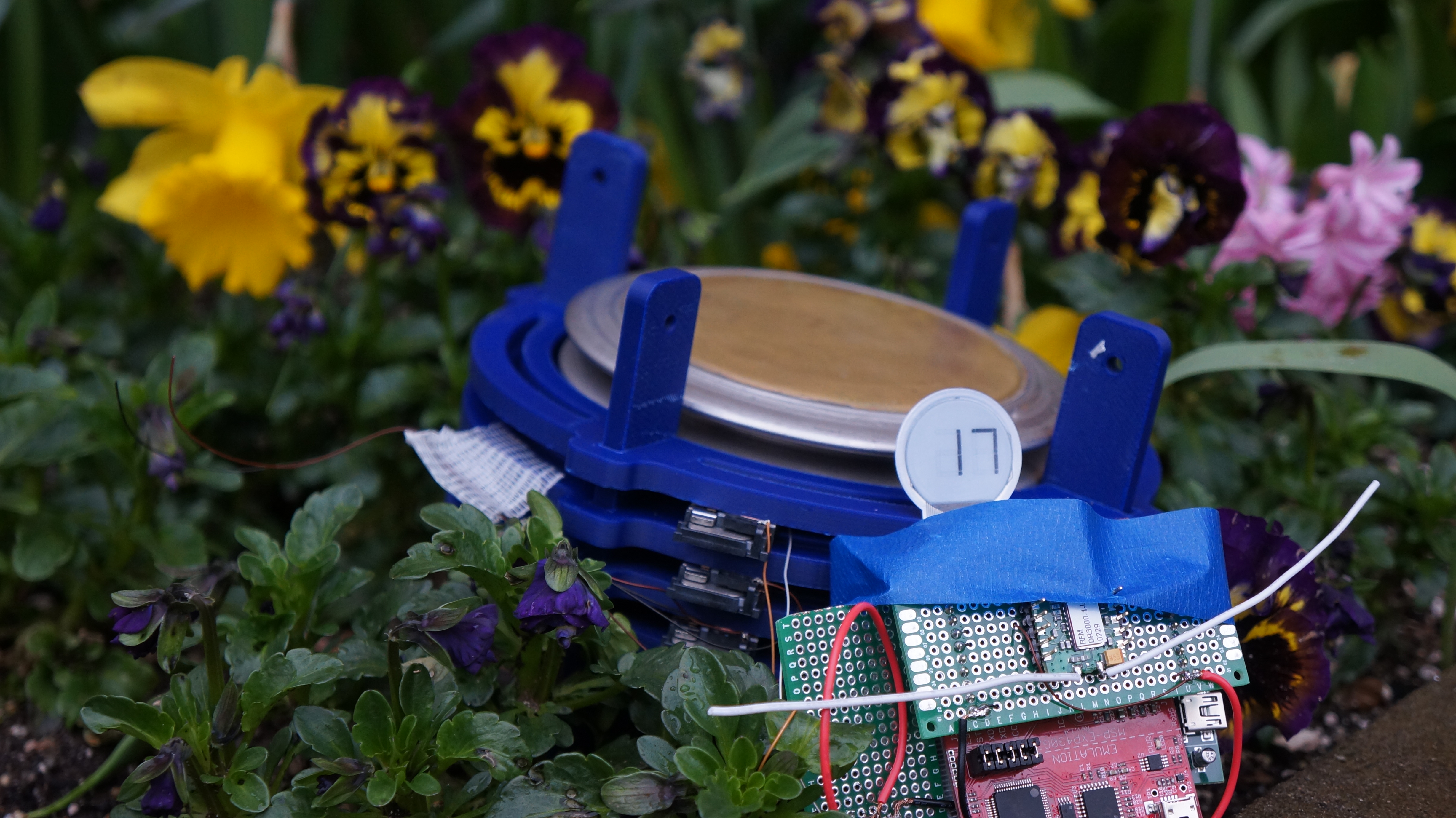 The power harvester could be placed outside and runs off of temperature changes in the natural world.