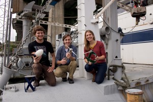 students on boat