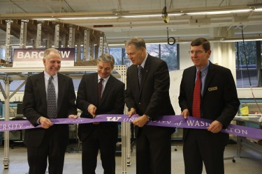 Dignitaries at the ribbon-cutting.