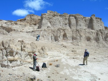 The researchers work in Miocene-aged deposits near Rio Chico in Chubut Province, Argentina.