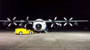 photo of airplane at night