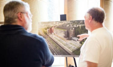 Toby Bradshaw shows the designs for the new Life Sciences Building, set to begin construction in 2016.