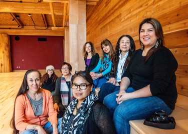 Members of the facility's opening day planning committee, from left to right: Polly Olsen, Jackie Johnson, Augustine McCaffery, Clarita Lefthand-Begay, Cynthia Updegrave, Charlotte Coté, Cheryl Metoyer, Melissa Woodrow.