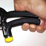 A hand gripping