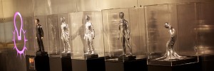 The T1000 robot from "The Terminator" movies grows from a pool of metallic liquid.