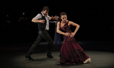Dancers Juan Ogalla and Soledad Barrio in "Antigona," presented by the UW World Series. Both Ogalla and the production have been nominated for Bessie awards, the highest honor in the New York dance world.
