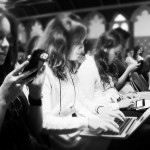 Journalists typing