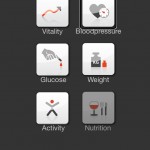 Screenshot of mHealth app with poorly labeled buttons