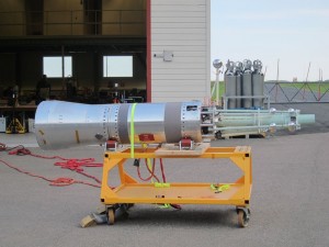 An experimental atmospheric rocket.