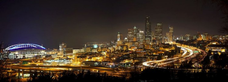 Seattle panorama at night