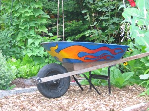 painted wheelbarrow