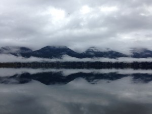clouds on water