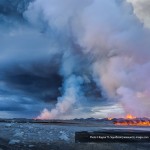 lava and big emission plume