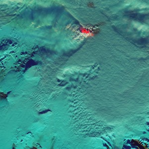 lava hotspot and clouds