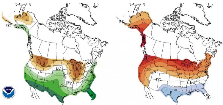 two U.S. maps with changes
