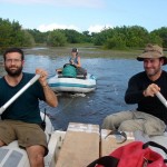three people on water