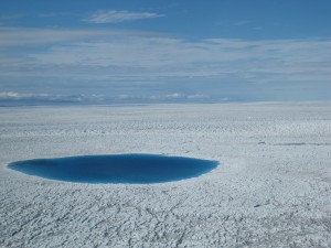 snow with melt pool