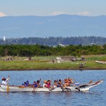 The Salmon Dancer Canoe Family paddles along the shorelines of Swinomish.