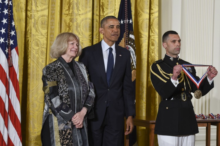 President Obama awarding the medal.
