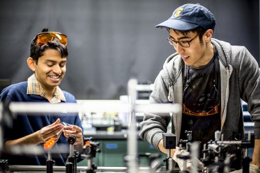 Photo of students preparing a sample