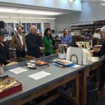 Visitors learn about UW Libraries' new Conservation Center, in Suzzallo Library, during an April Friends of the Library tour.