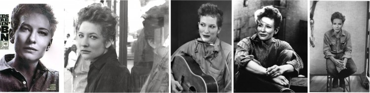 Actors often change their appearances to fit a new role. The new system could help visualize how they would look, as these predictions show for Cate Blanchett playing Bob Dylan.