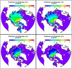 four maps of Arctic Ocean