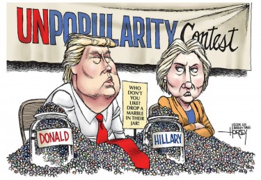 David Horsey's July 14, 2016, cartoon, in advance of the political conventions, seemed to capture the national mood. Reprinted with permission.
