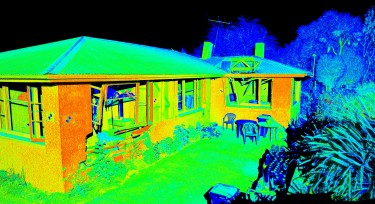 LIDAR scan of earthquake damaged home