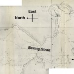 Historic map with red markings