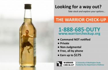 Researchers used ads and informational booths at military events to recruit participants for the study.
