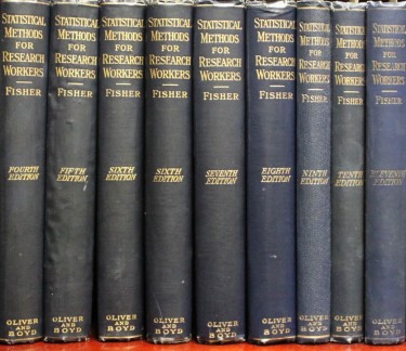 Editions of Sir Ronald Fisher's 1925 work "Statistical Methods for Research Workers." Story is about an episode of Joe Janes' podcast "Documents that Changed the World"