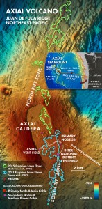 map with outlines of lava flow