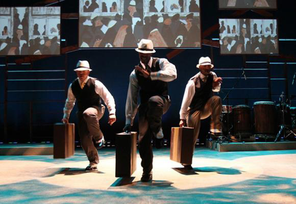 A still from the dance troupe Step Afrika!'s production of "The Migration: Reflections on Jacob Lawrence," to be performed Feb. 16-18 at Meany Hall.