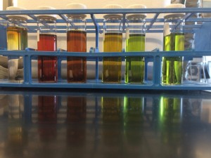 colored bottles