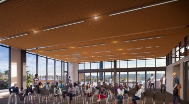 rendering of Zillow Commons event space