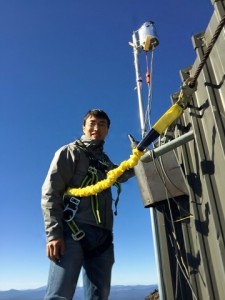 researcher in harness