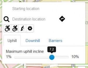 screenshot of AccessMap features