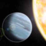 An artist's rendering of KELT-11b, a "Styrofoam"-density exoplanet orbiting a bright star in the southern hemisphere.
