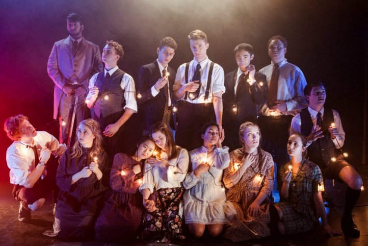 The cast of the UW Undergraduate Theater Society's production of "Spring Awakening." From left, top row: Shiv Chitre, Jordan King, Michael Monicatti, Patrick McDermott, Sage Suzzeris, Jackson Ross. Second row: Ricky Spaulding, Caralee Howe, Charlene Kwon, Christine Munson, Saige Hawthorne, Alex Sturtevant, Olga Laskin and Spencer Stromberg. Not shown is cast member Candice Lundy.